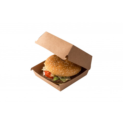 Упаковка для бургера DoEco Eco Burger L, 140x140x70 мм, крафт (50 шт/уп)