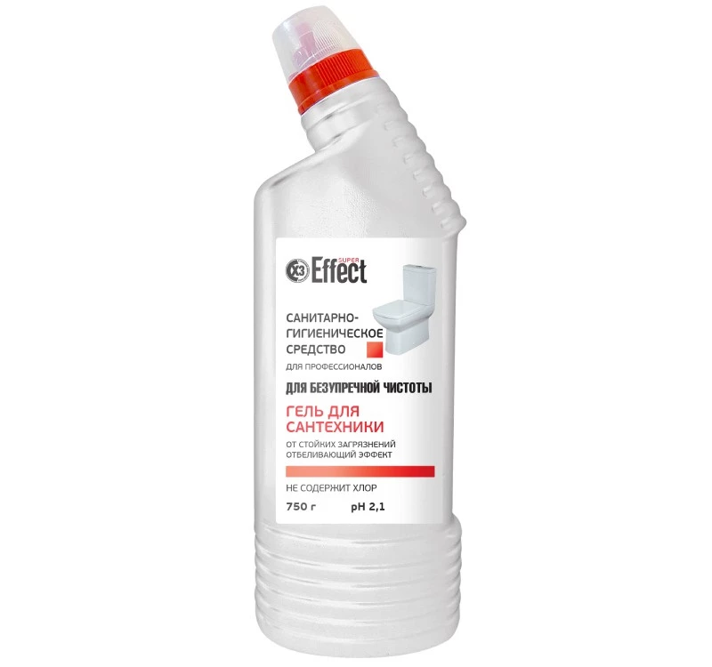 Средство санитарно-гигиеническое Effect Супер для сантехники, без хлора, 750 мл (25696, 14 шт/пак)