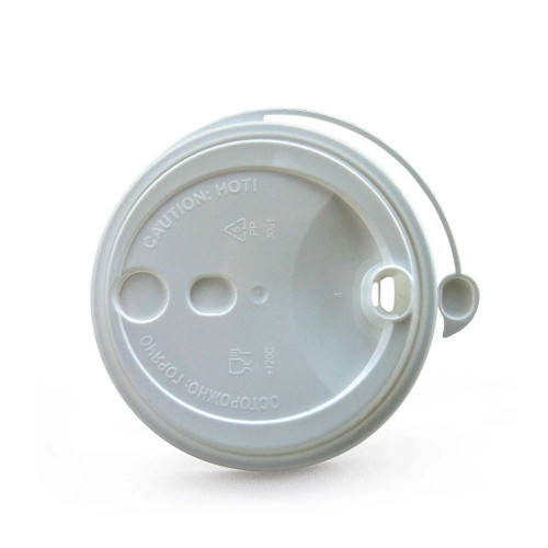 Крышка для бумажного стакана Покров матовая белая, диаметр 80 мм (50шт/уп)