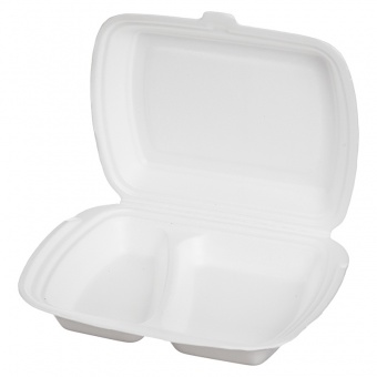 Контейнер для горячих блюд LBE 2 секции белый (100шт/уп)