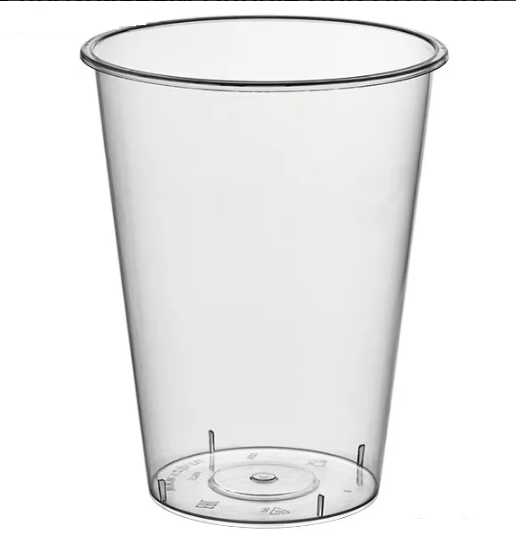 Стакан прозрачный ПП ВЗЛП, 375-410 мл, 25 шт/уп (500шт/пак)