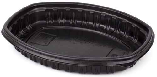 Контейнер пищевой СпК-257 800 мл, овальный, 1-секционный, с крышкой, чёрный