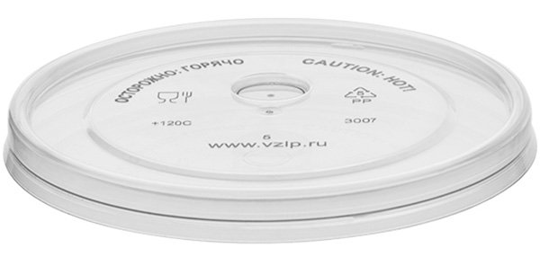 Крышка для стакана ПП ВЗЛП, плоская, d=90 мм, 50 шт/уп (1000шт/пак)