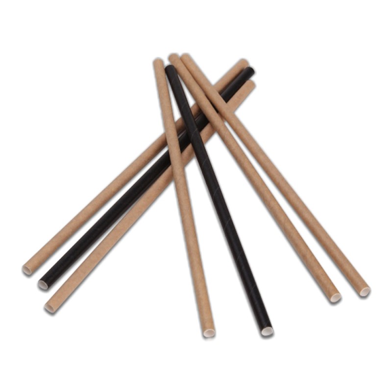 Трубочка коктейльная бумажная L=6 мм, чёрная (40 шт/уп) 3