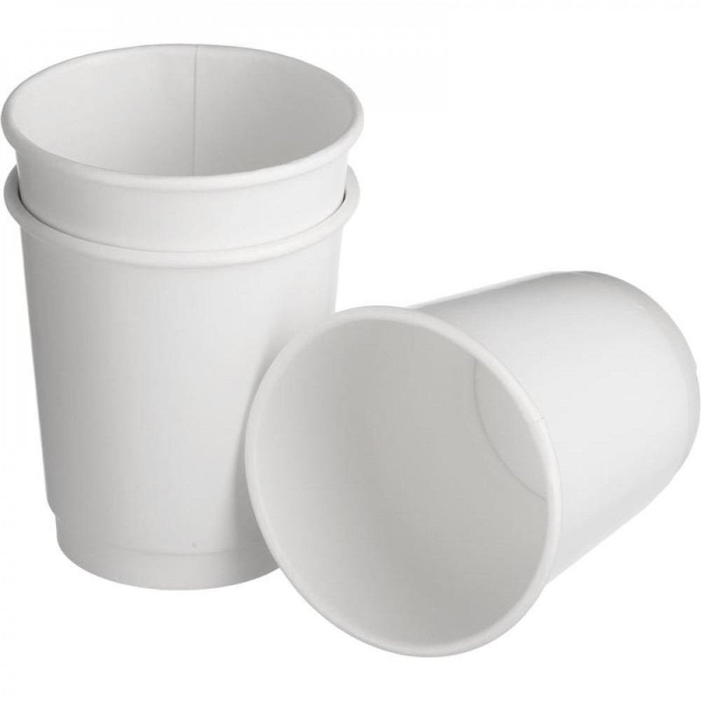 Стакан бумажный 250мл белый 2слоя 25 шт/уп