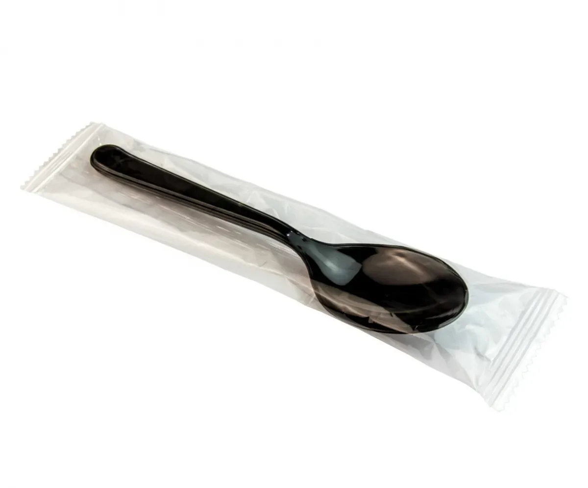Ложка чайная черная в индивидуальной упаковке ВЗЛП (500 шт/уп)