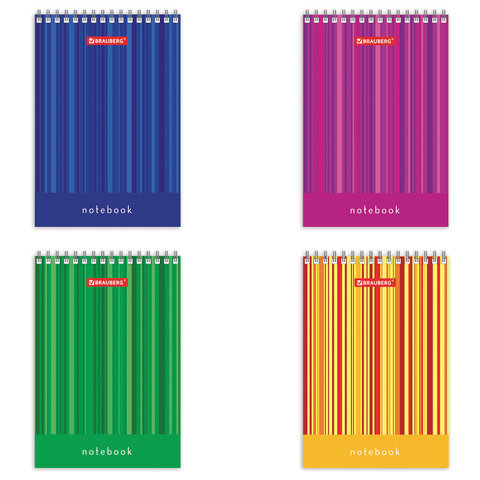 Блокнот А6, 40 листов, Brauberg, спираль