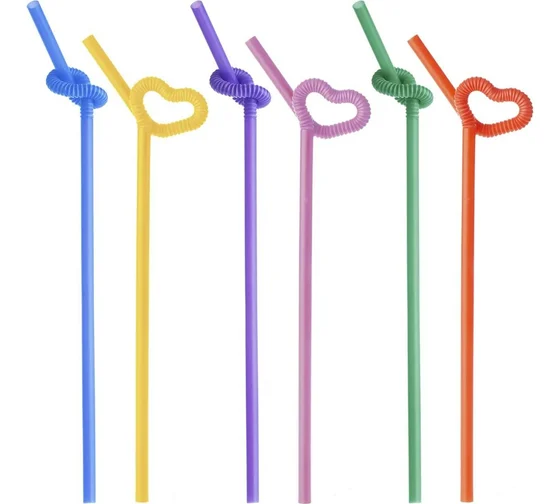 Трубочка для напитков пластиковая Артистик цветная, 6х260 мм, 20 шт/уп